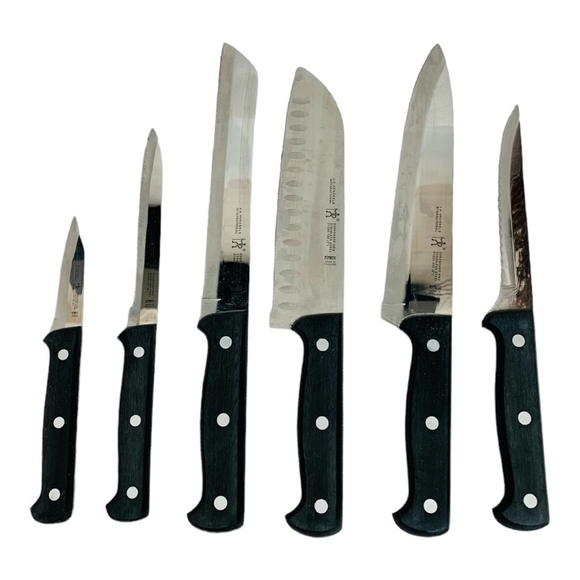 Vintage J.A.HENCKELS 7-Piece KNIFE Block Set High Quality Stainless Steel Knives - Picture 4 of 5